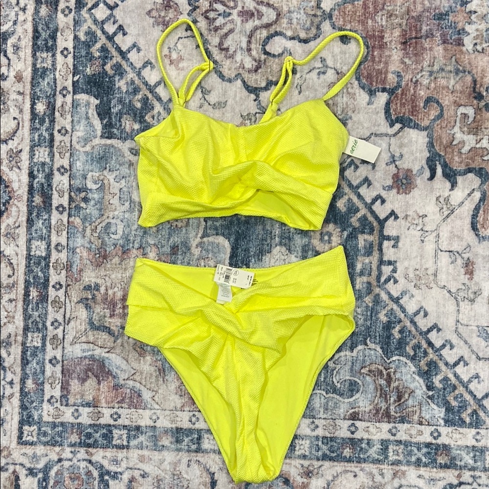 Aerie Neon Yellow Bikini Set